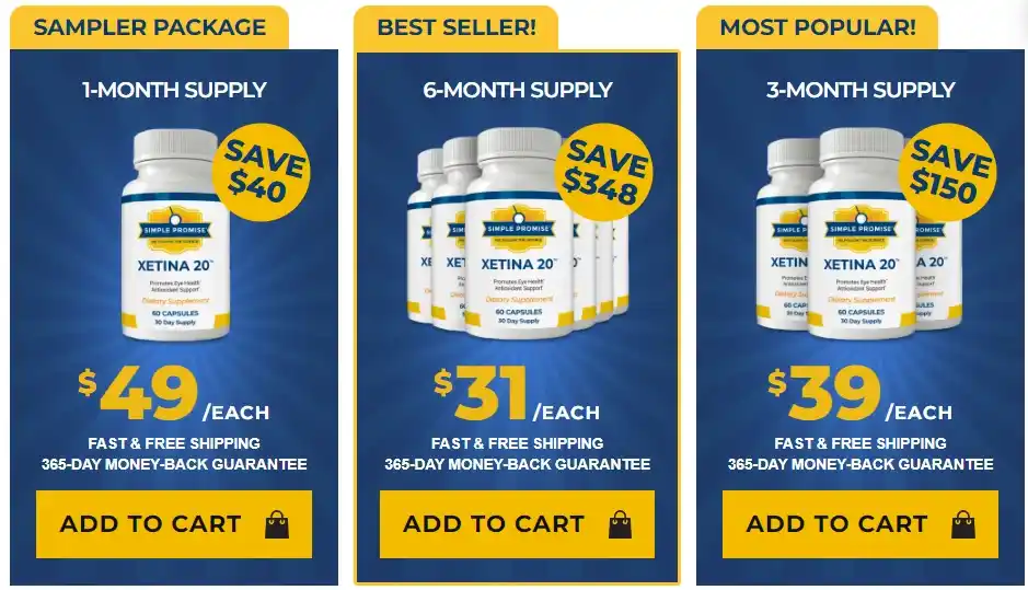 Xetina 20 Price Packages